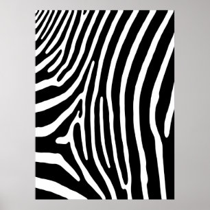 Zebra-Streifen-Druck (Schwarzes u. Weiß) Poster