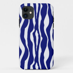 Zebra-Streifen - Dunkles Kobalt Blau und Weiß title_seo2