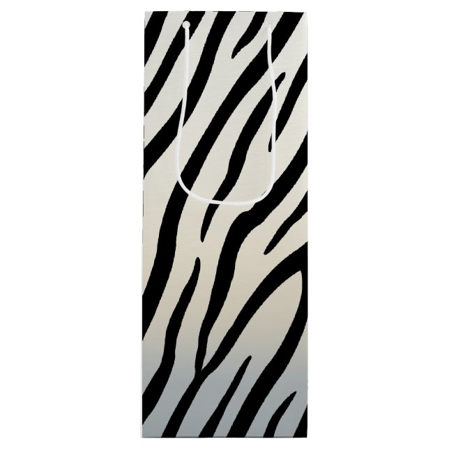 Zebra Streifen Exotic Animal Print Geschenktüte Für Weinflaschen (Vorderseite)
