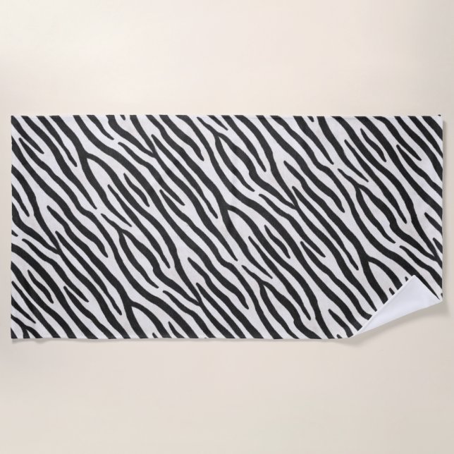 Zebra-Streifen für realistische Exotik-Tierdrucke Strandtuch (Vorderseite)