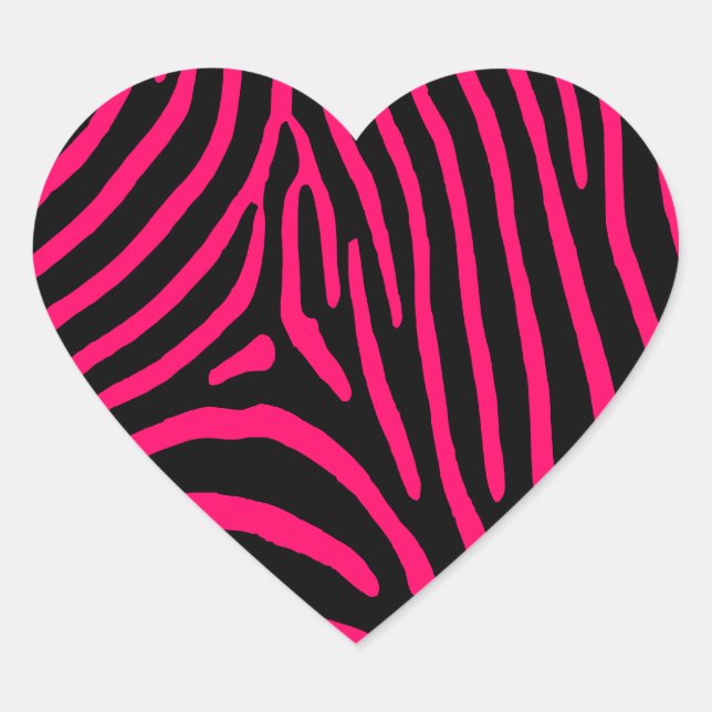 Zebra-Streifen Herz-Aufkleber (Vorderseite)