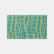 Zebra-Streifen in Aquamarin Grün und Senf