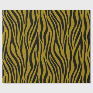 Zebra-Streifen in Schwarz-Zinnamon-Fur-Effekt Geschenkpapier