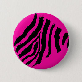 Zebra-Streifen-Knopf (magentarotes Rockstar) Button