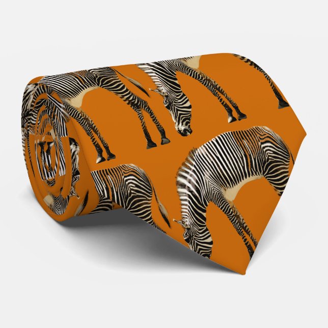 Zebra Streifen - Krawatte (Gerollt)