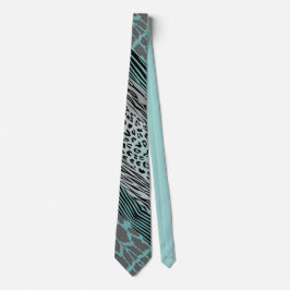 Zebra-Streifen-Krawatte von Grauen und Aqua Krawatte