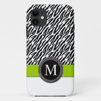 Zebra-Streifen-Monogramm-Grün iPhone 5 Fall Case-Mate iPhone Hülle