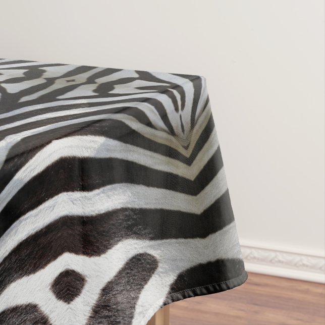 Zebra Streifen Muster Schwarz-Weiß-Elegant Tischdecke (Beispiel)