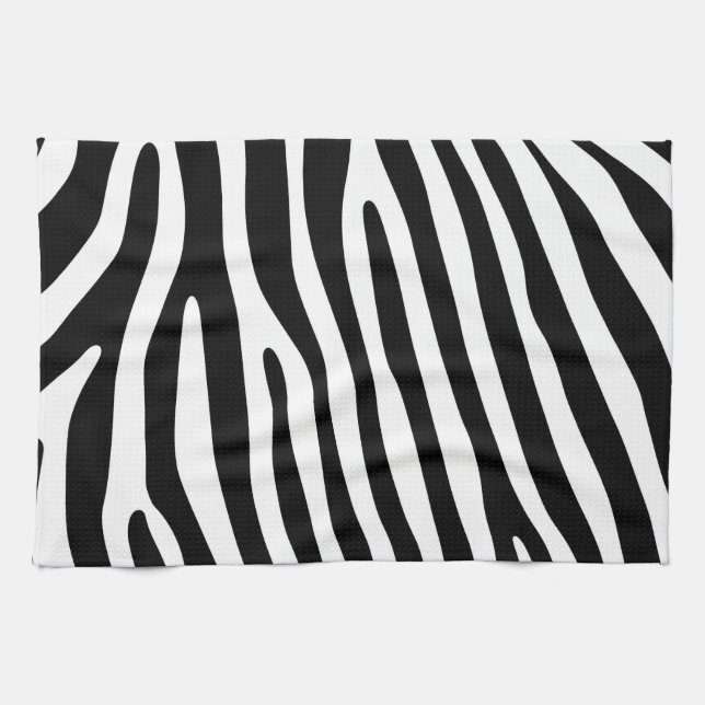 Zebra Streifen Muster schwarz-weiß + Ihre Ideen Handtuch (Horizontal)