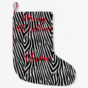 Zebra Streifen Muster Thunder_Cove Kleiner Weihnachtsstrumpf