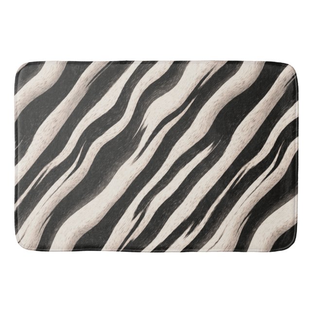 Zebra Streifen nahtlose Textur + Ihre Ideen Badematte (Vorderseite)