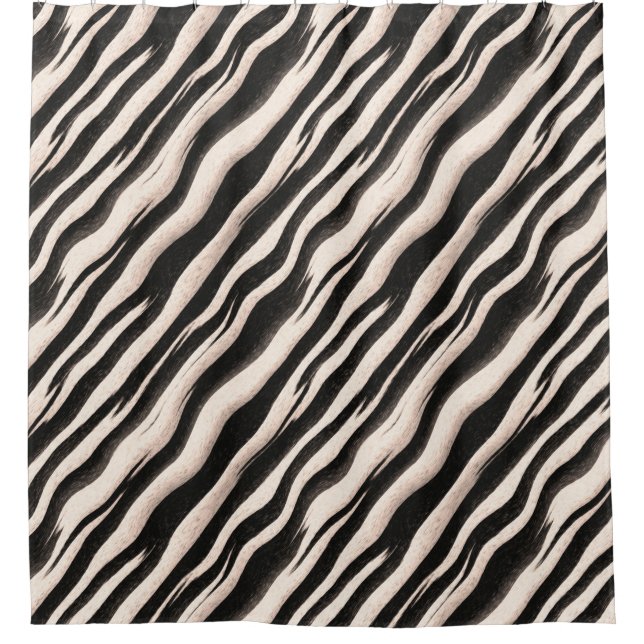Zebra Streifen nahtlose Textur + Ihre Ideen Duschvorhang (Vorderseite)