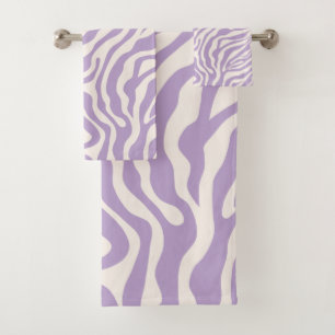 Zebra Streifen Preppy Lila Wild Animal Print Badhandtuch Set