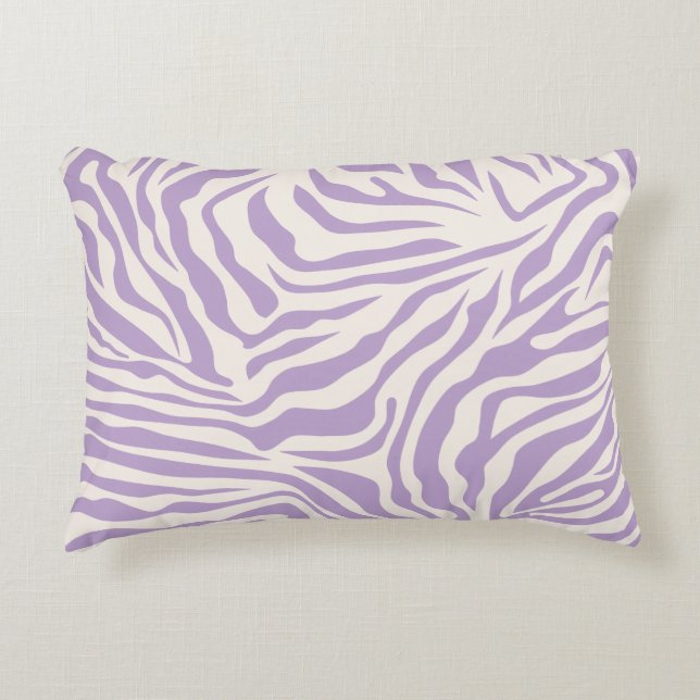 Zebra Streifen Preppy Lila Wild Animal Print Dekokissen (Vorderseite)