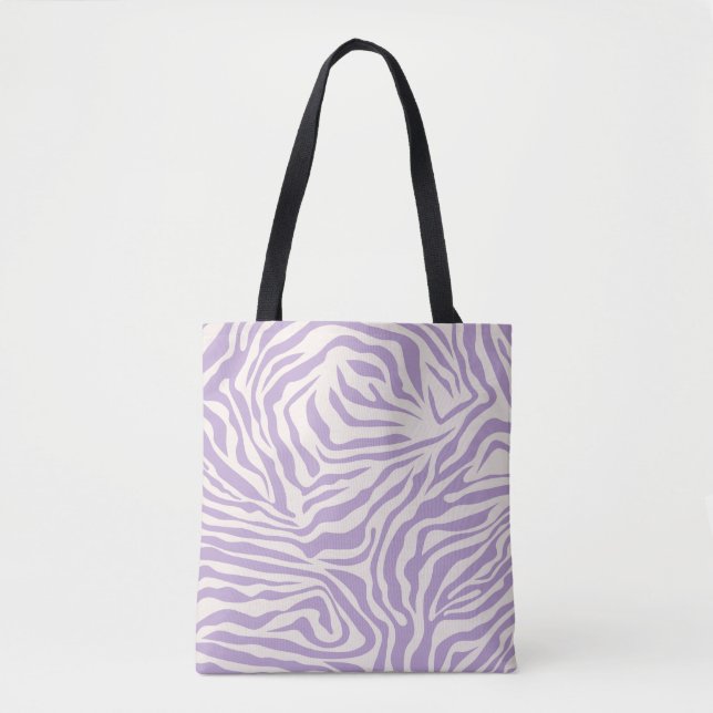 Zebra Streifen Preppy Lila Wild Animal Print Tasche (Vorderseite)