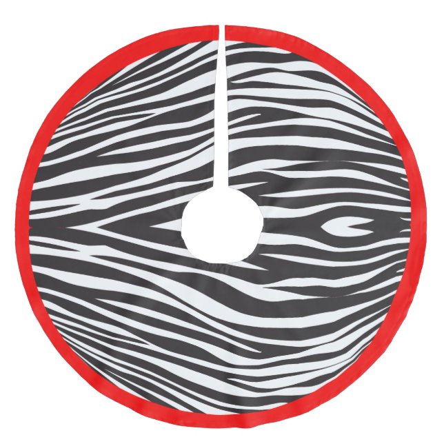 Zebra Streifen Print WÄHLEN GRENZFARBE Polyester Weihnachtsbaumdecke (Vorderseite)