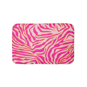 Zebra Streifen Rosa Orange Wild Animal Print Badematte