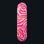 Zebra Streifen Rosa Orange Wild Animal Print Skateboard<br><div class="desc">Zebra Print - rosa und orangefarbene Muster - Wildtierdruck.</div>