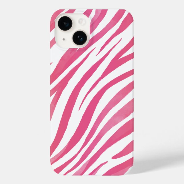 Zebra Streifen Rosa Wildtierdrucke Case-Mate iPhone 14 Hülle (Rückseite)