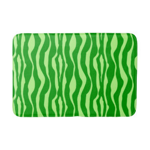 Zebra-Streifen - Schatten von Limettengrün Badematte