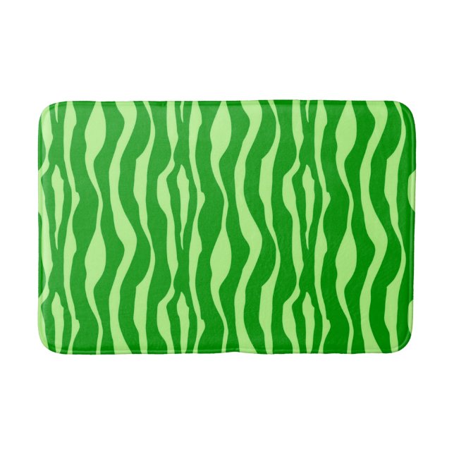 Zebra-Streifen - Schatten von Limettengrün Badematte (Vorderseite)