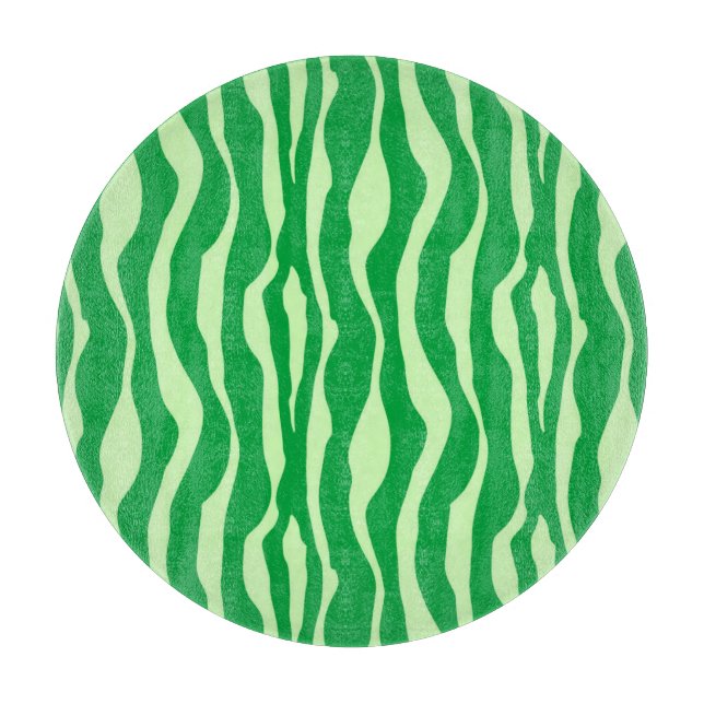 Zebra-Streifen - Schatten von Limettengrün Schneidebrett (Vorderseite)