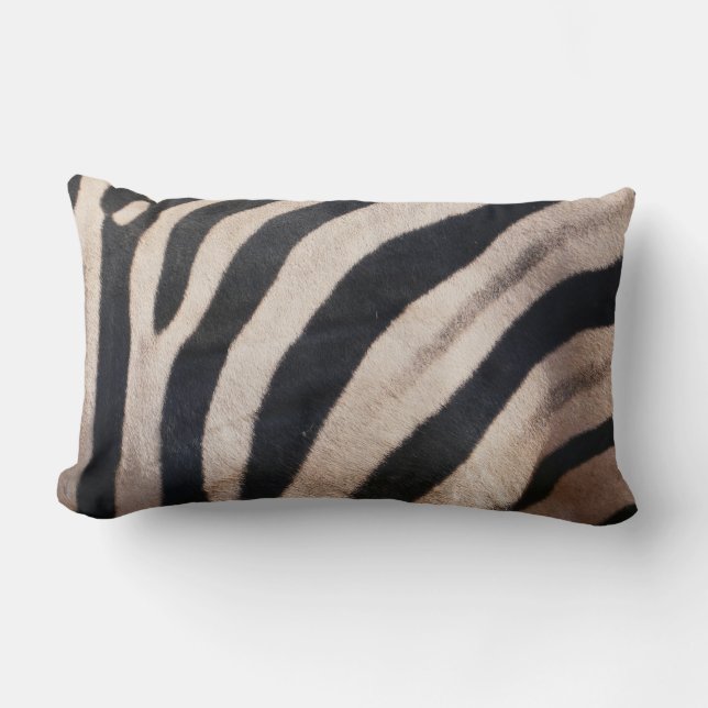 Zebra Streifen Schwarz-Weiß Lendenkissen (Vorderseite)