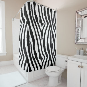 Zebra Streifen Schwarz/Weiß Safari Animal Print Duschvorhang