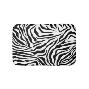 Zebra Streifen Schwarz-Weiß-Wildtierdruck Badematte