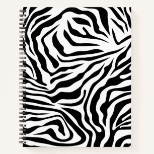 Zebra Streifen Schwarz-Weiß-Wildtierdruck Notizbuch