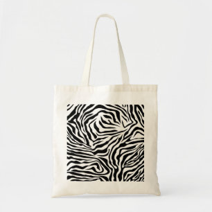 Zebra Streifen Schwarz-Weiß-Wildtierdruck Tragetasche