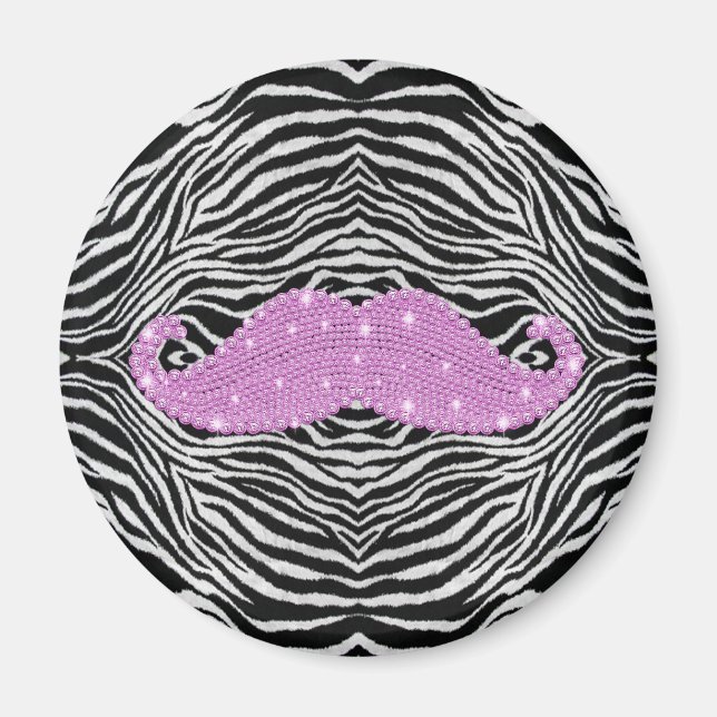 Zebra-Streifen und rosa Blendschleiche Magnet (Vorne)