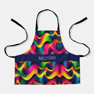 Zebra Strides Waves Rainbow Isometrisches Muster Schürze