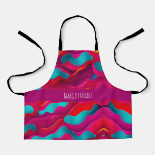 Zebra Strides Wellen rosa Regenbogenmuster Schürze