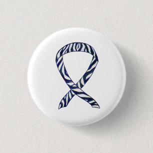 Zebra Strip Awareness Ribbon Custom Art Button