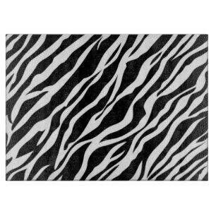 Zebra Strip Glas Cutting Board Schneidebrett