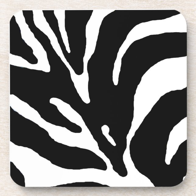 Zebra Stripe Animal Print Getränkeuntersetzer (Vorderseite)