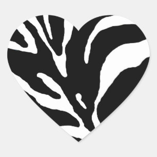 Zebra Stripe Animal Print Herz-Aufkleber
