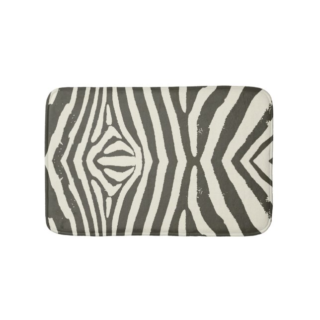 Zebra Stripe Animal Print Muster Badematte (Vorderseite)