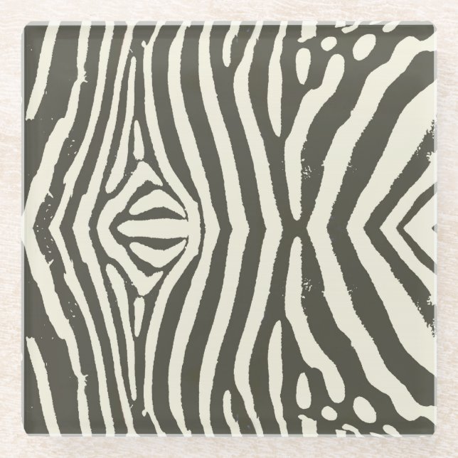 Zebra Stripe Animal Print Muster Glasuntersetzer (Vorderseite)