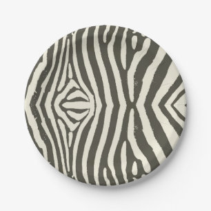 Zebra Stripe Animal Print Muster Pappteller