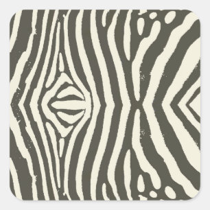 Zebra Stripe Animal Print Muster Quadratischer Aufkleber