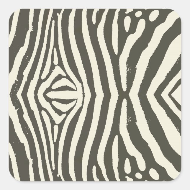 Zebra Stripe Animal Print Muster Quadratischer Aufkleber (Vorderseite)