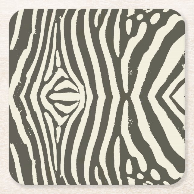 Zebra Stripe Animal Print Muster Rechteckiger Pappuntersetzer (Vorderseite)
