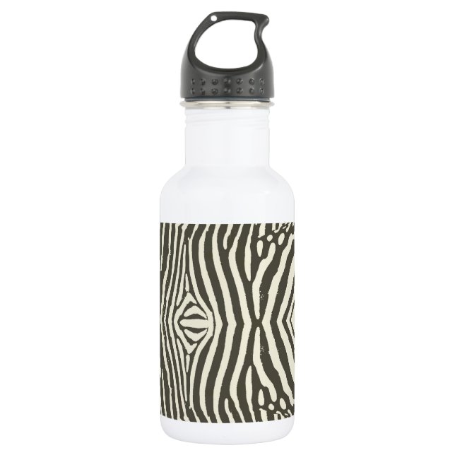 Zebra Stripe Animal Print Muster Trinkflasche (Vorderseite)