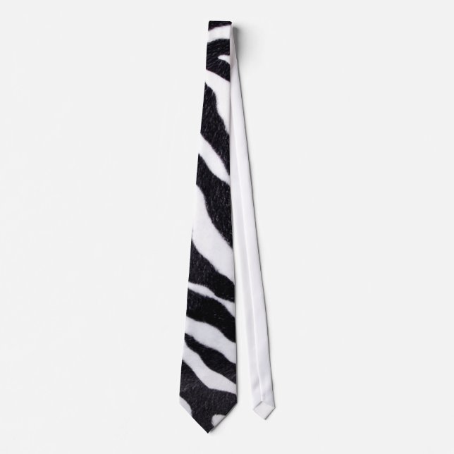 Zebra Stripe Animal Print Wild Cat Fabric Mens Kra Krawatte (Vorderseite)