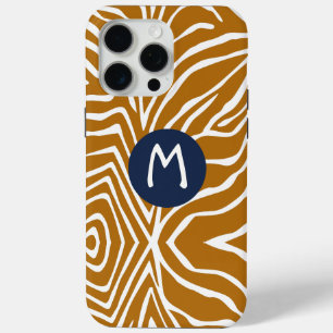 Zebra Stripe Any Color Personalize Monogram iPhone 15 Pro Max Hülle