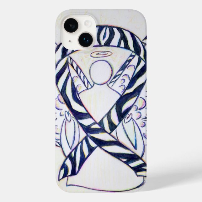 Zebra Stripe Awareness Ribbon Angel iPhone Fall Case-Mate iPhone Hülle (Rückseite)