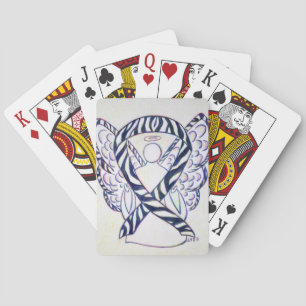 Zebra Stripe Awareness Ribbon Angel Playing Cards Spielkarten