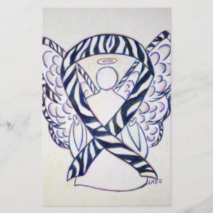 Zebra Stripe Awareness Ribbon Angel Stationierung Briefpapier